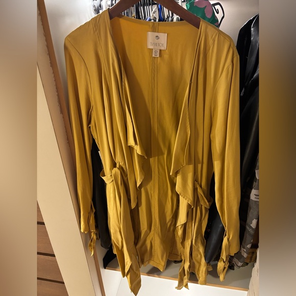 L duster/trench style jacket mustard yellow Tencel - Picture 1 of 2